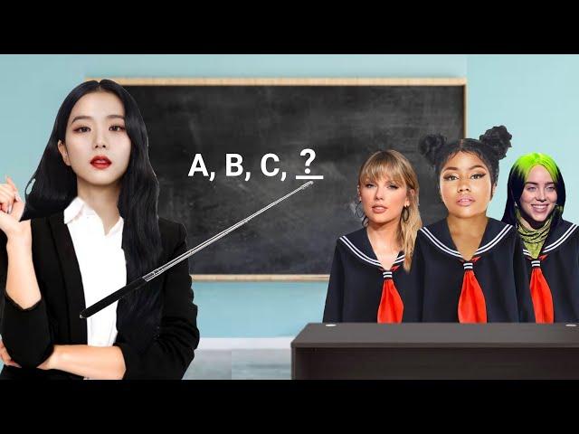 Celebrities learning the Alphabet (but Jisoo is the TEACHER) PART 1