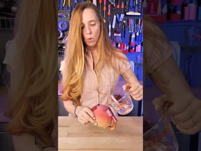 3D Printing Upside Down Teapot in HZST3D Silk Rainbow!