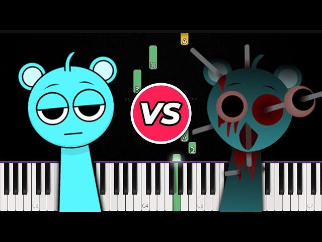 Normal vs Horror Sprunki Sounds  Piano Tutorial