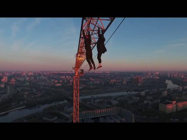 Outrageously Brave Roofers of Russia/Ukraine climb Moscow Skyscrapers!