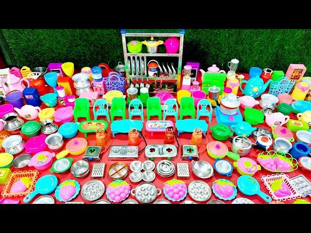 7 Minutes Satisfying with Unboxing Barbie Kitchen Playset | Plastic Full Kitchen Set ASMR Toy Game