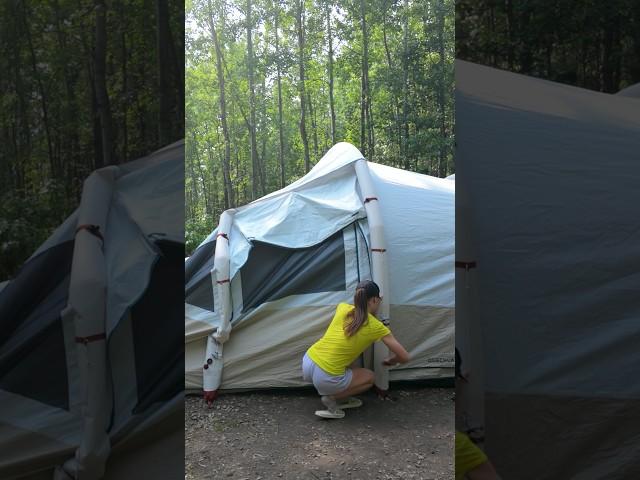 HOW AIR TENT inflated itself  #camping #tent #outdoors