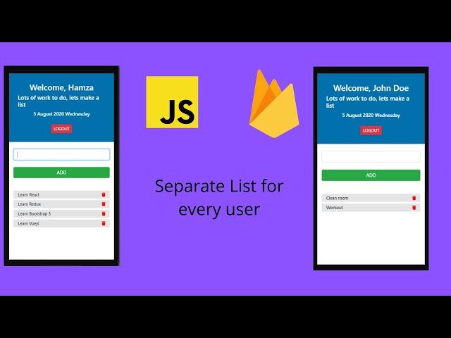 Todo App With Vanilla JS | Separate list for every user | Using Firebase Auth & Firebase Firestore