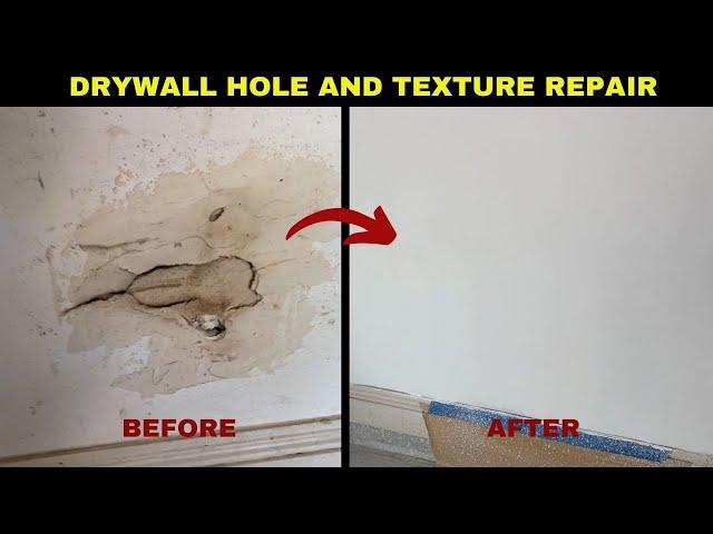 How to fix a hole in drywall and repair a textured wall.