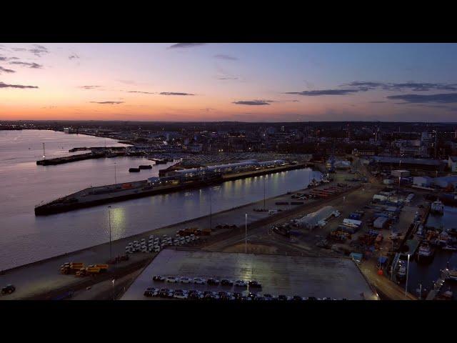 Southampton Docks, Ocean Village & Weston Beach - Drone Footage