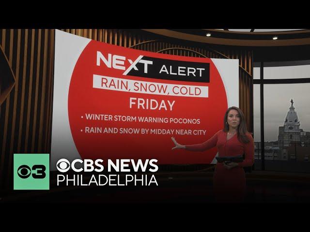 Temps plummet in Philadelphia Thursday and Friday, chance for snowy weather in the city