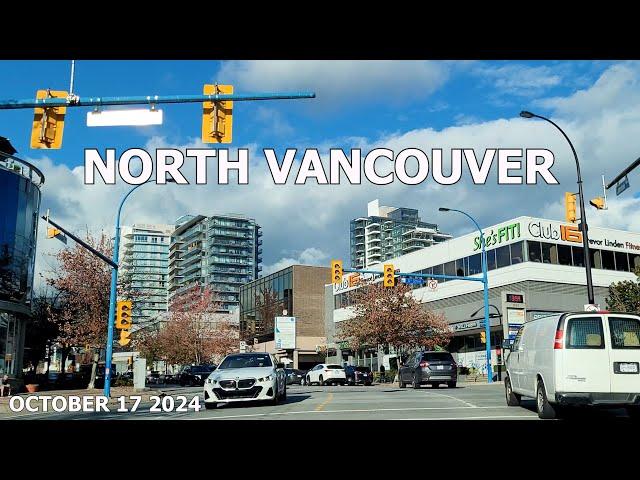 NORTH VANCOUVER BC CANADA on October 17 2024 - City driving on Marine Dr, Lonsdale Ave