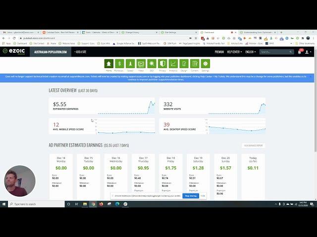 Early Results - Checking earnings in your Ezoic Dashboard