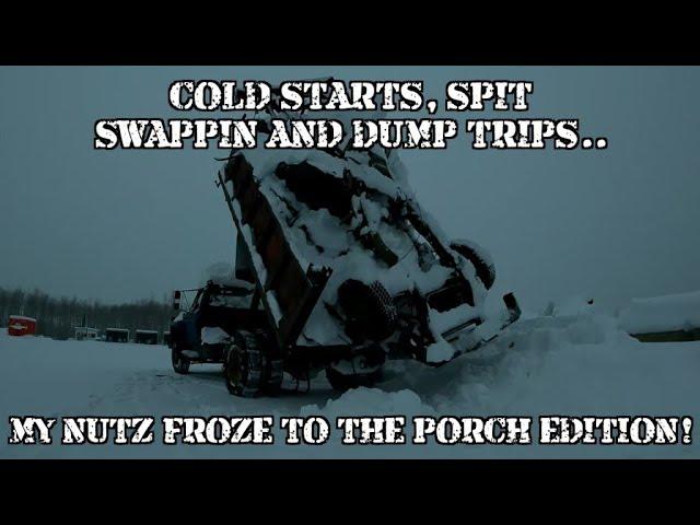 7.3IDI  -47F COLD START!!! WITH DUMP TRUCKS N REDLINE!!! RE-UPLOAD