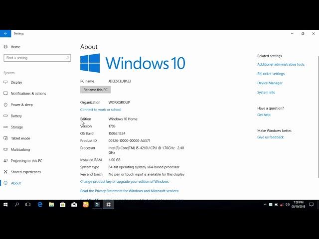 How To Check PC/Laptop Properties In Windows 10