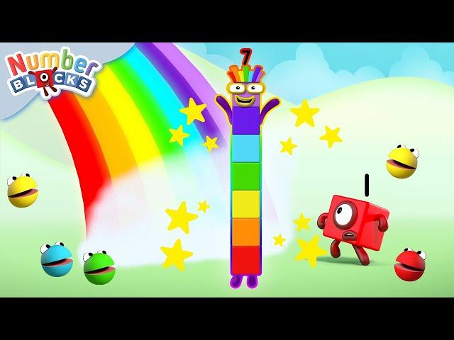 Rainbow Hide and Seek| Spot Numberblock 7 Half Term Fun! | Learn to count | Numberblocks