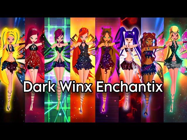 Winx club Dark Enchantix Transformation with Roxy and Daphne| Fanmade | Winxclub