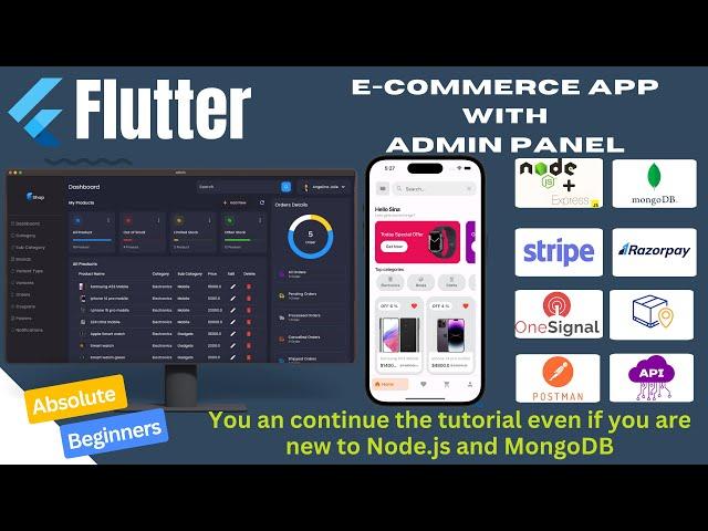 Flutter ECommerce App with Admin Panel | Flutter E Commerce App | Flutter Tutorial for Beginners