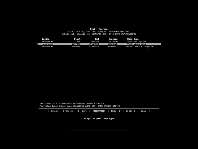 Arch Linux : 9 partition the disk for UEFI