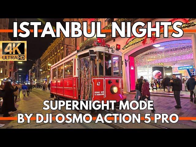 4K Istanbul Turkey Night Walking Tour | DJI Osmo Action 5 Pro - Taksim Square & Istiklal Street