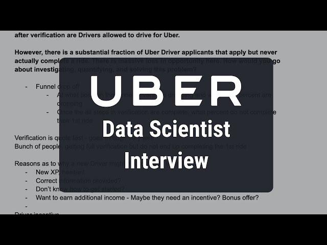 Data Scientist Interview - Uber | AB Testing + SQL