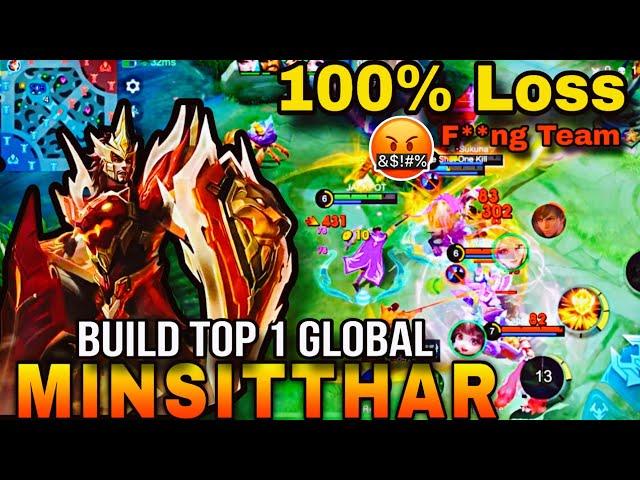 MINSITTHAR BEST BUILD 2024 | BUILD TOP GLOBAL MINSITTHAR GAMEPLAY - Solo Rank Push ~ MLBB