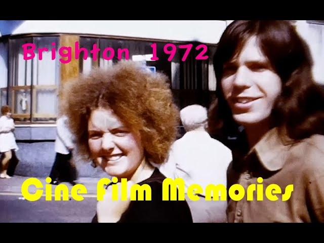 Vintage home movie cine film from 1972 "Lad's Trip to Brighton"