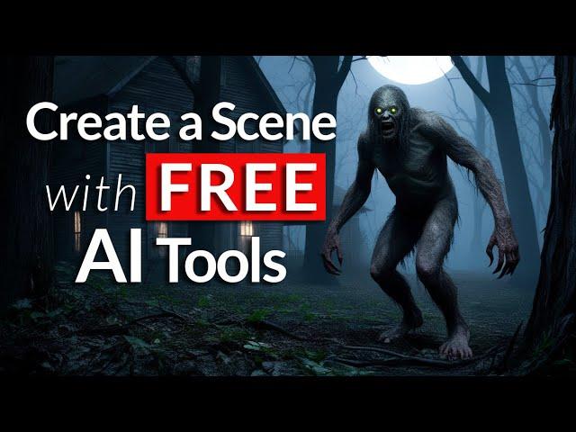 How to use 4 free ai tools to create a short scene, watch until the end! #aifilms