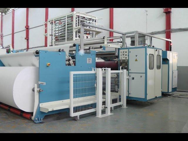 Continuous laminating Rewinder for Tissue paper rolls