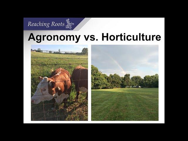 What's the difference between Horticulture and Agronomy?