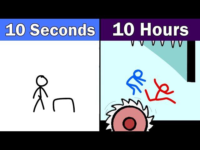 Stickman Parkour animation in 10 Seconds vs 10 hours | @flipaclip