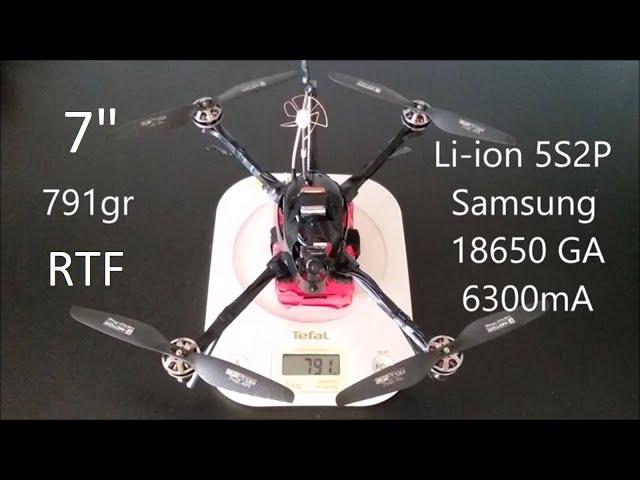 7", 42km, 41mn, 791gr RTF, endurance drone, Li-ion 5S2P 6300mA, FPV flight... World record ???