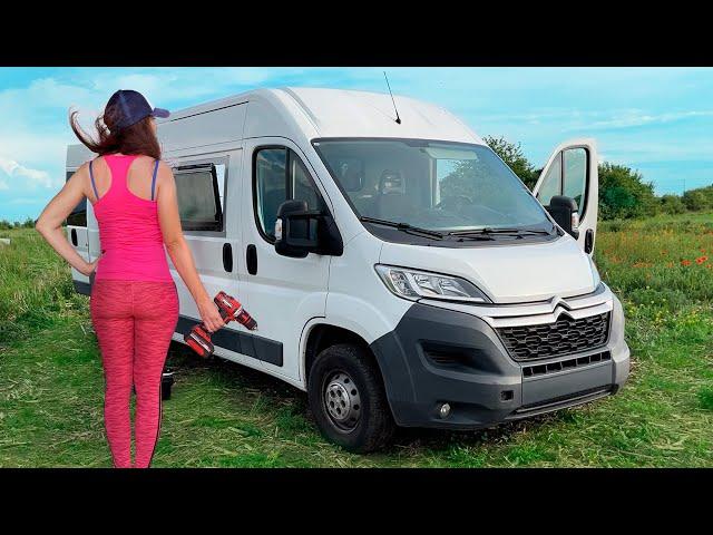 Couple Builds Amazing DIY CAMPERVAN in 15 min. Conversion | TIMELAPSE