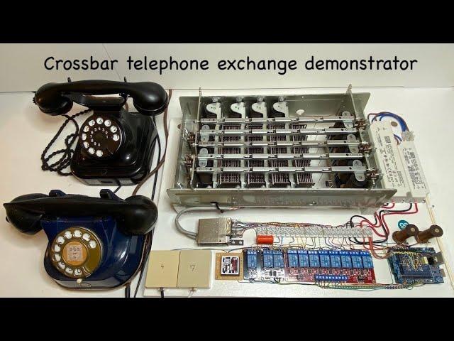 Crossbar telephone exchange demo