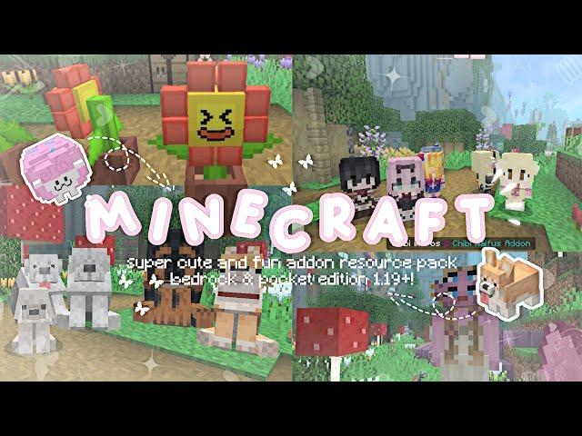 「Minecraft PE」 Lovely ⋆˙⊹ Resource Pack Addons for bedrock and pocket 1.19+