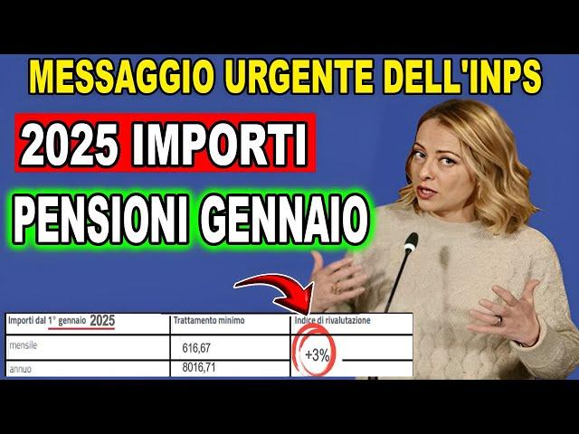 MESSAGGIO IMPS  PENSIONI GENNAIO 2025  RIVALUTAZIONI ANNUNCIATE, MA CONGUAGLI IRPEF RIDUCONO IL NE