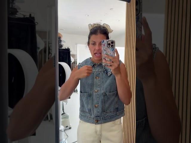 The Logan Peter Pan Collared Vest in Denim