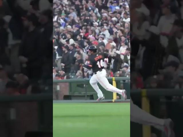 This view of Rafael Devers' 1st hit as a Giant 