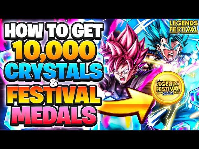  How To Get 10,000 FREE CRYSTALS + How To Get Legends Festival Medals FAST + EASY!!! (DB Legends)