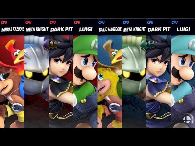 Super Smash Bros. Ultimate - Default vs Recolors