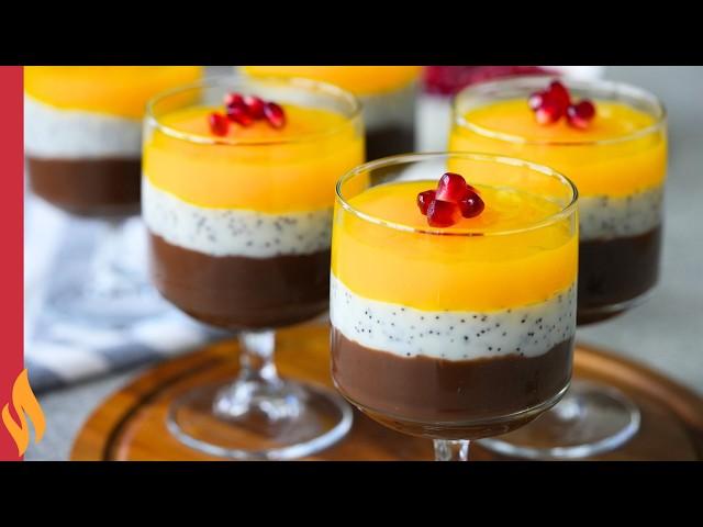 3 COLORED MILK DESSERT  Very Light and Very Delicious