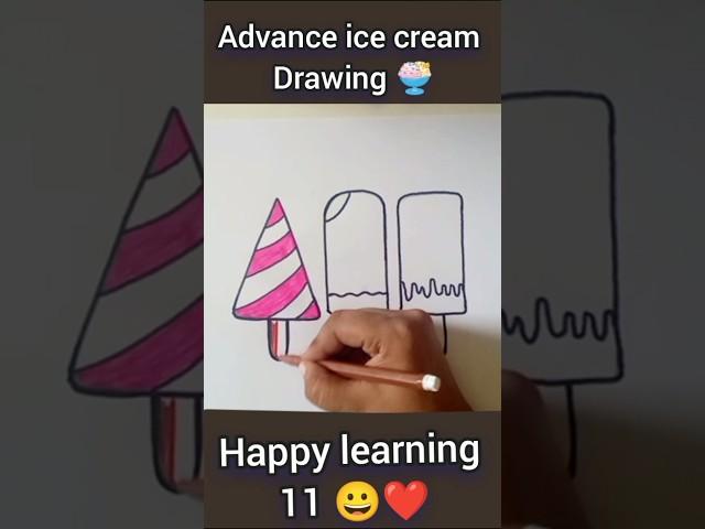 3 Ice Cream  drawing#shorts #youtubeshorts #art#icecream #howtodraw#happylearning11