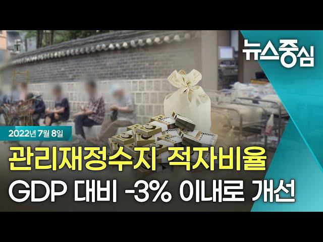 뉴스중심｜관리재정수지 적자비율 GDP 대비 -3% 이내로 개선