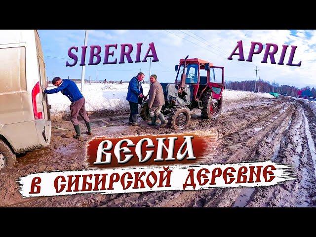 The harsh mud and the unique beauty of the Siberian village. Okunevo village, Omsk region