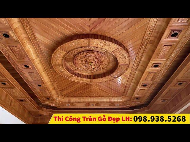 Mẫu trần gỗ đẹp cho mọi căn phòng - làm từ gỗ gõ sang trọng đẳng cấp
