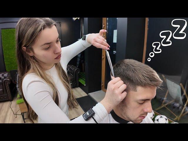 She Knows What She’s Doing! ASMR Haircut & Grooming by Barber Maria