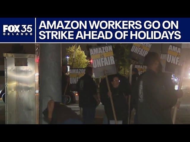 Amazon workers go on strike ahead of holidays