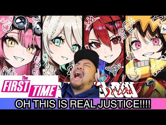 First Time Reaction to hololive English: JUSTICE! "ABOVE BELOW" MV/ BBJ Reacts