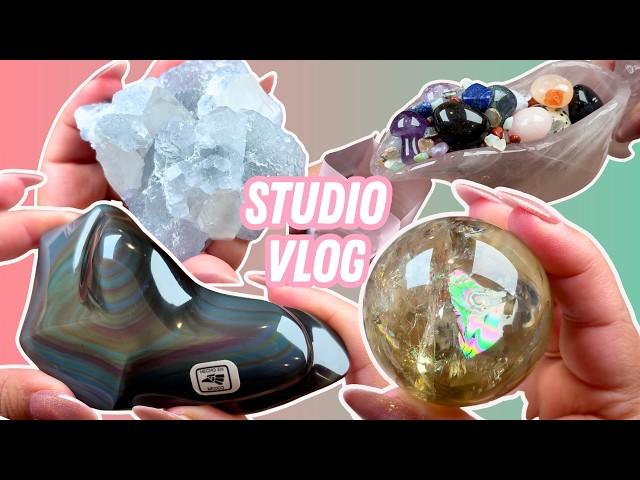  CRYSTAL STUDIO VLOG  SV065 + pack crystal orders with me! NEW mystery crystals!