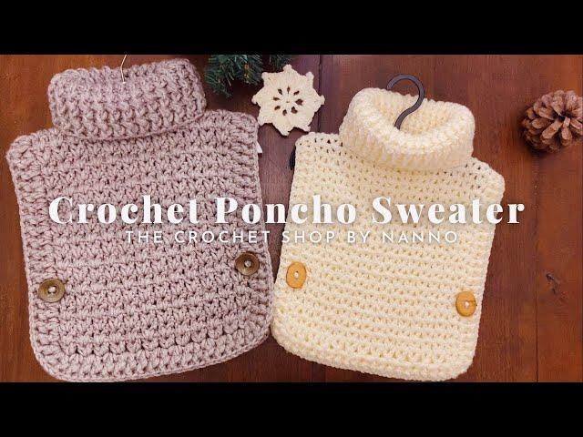 HOW TO CROCHET for Beginners How to Crochet a Top EASY ALL SIZES #1 Fast Poncho Sweater Baby & Kids