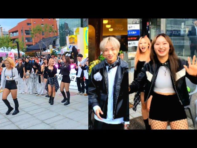 [STREET ARTIST] MAJESTY, ONESHOT, EI8HT, GROOVIBE & LAURA. SEOUL SEONJEONG-NEUNG BUSKING SKETCH.