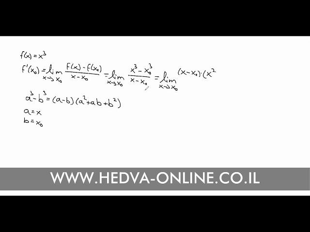 נגזרת לפי הגדרה – פולינום - תרגיל 1 – אתר חדו"א אונליין