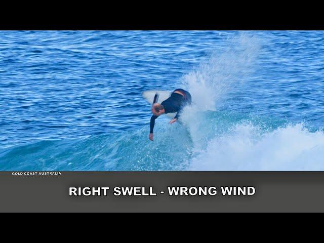 Surfing. Right Swell Direction, Wrong Wind. Snapper/Rainbow Bay Wednesday 4th December 2024