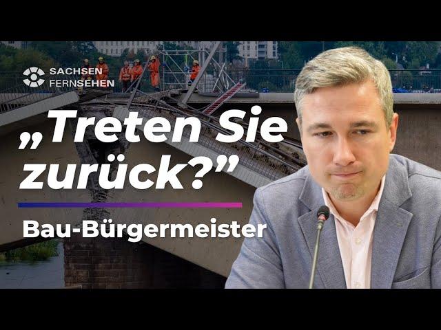 CAROLABRÜCKEN-EINSTURZ: Journalisten-Frage nach persönlichen Konsequenzen I Sachsen Fernsehen