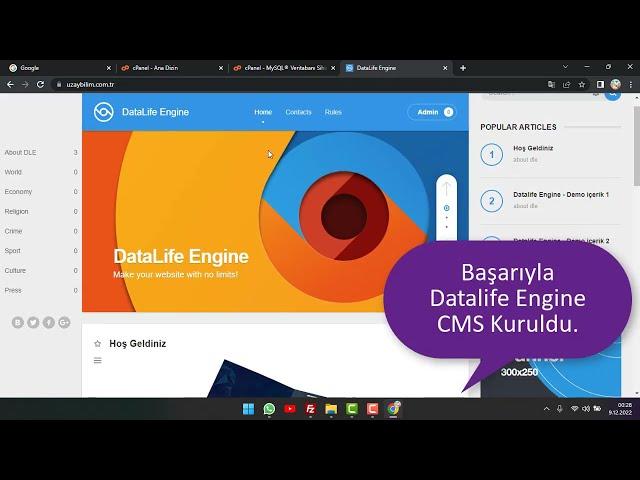 Datalife Engine CMS Kurulumu # v.15.3